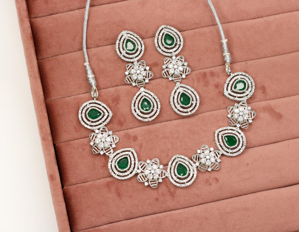 Asnam AD Necklace Set - AJEH Jewellery