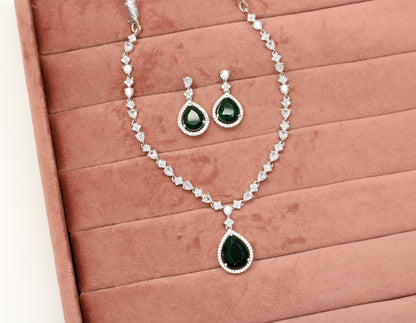 Avyana AD Necklace Set - AJEH Jewellery