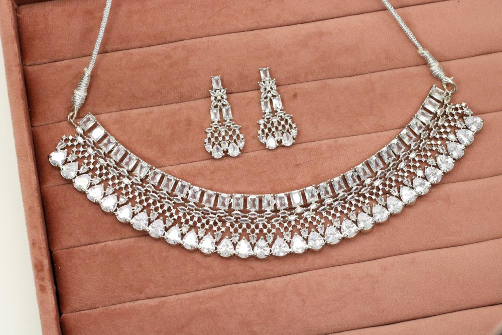 Ayzah AD Necklace Set - AJEH Jewellery