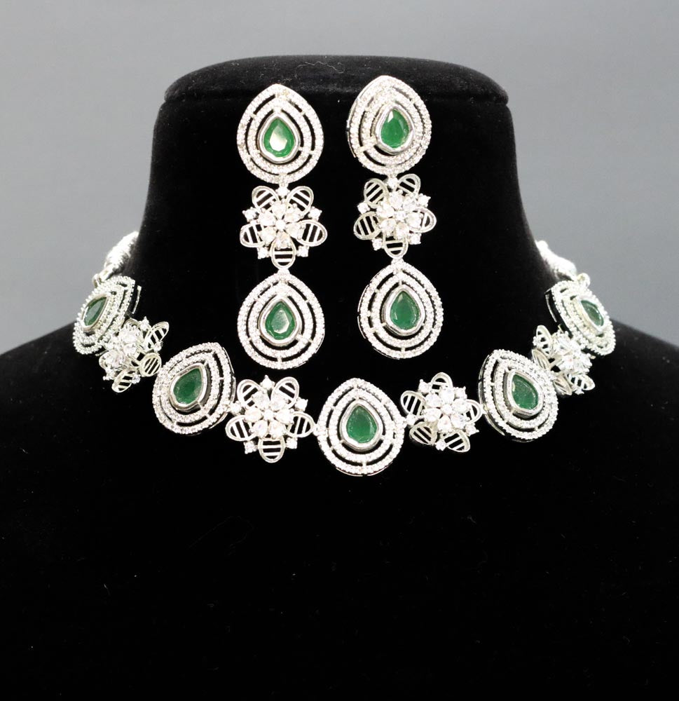 Asnam AD Necklace Set - AJEH Jewellery