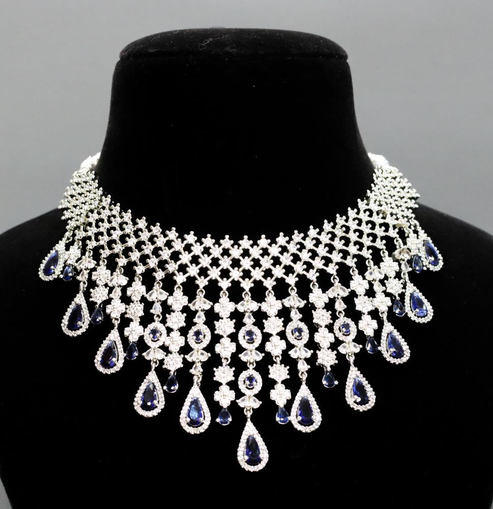 Afreen AD Necklace Set - AJEH Jewellery