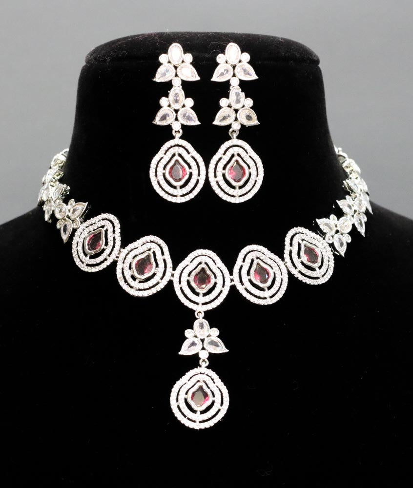 Ashya AD Necklace Set - AJEH Jewellery