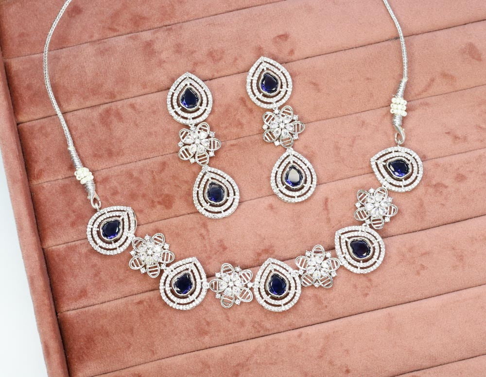 Asnam AD Necklace Set - AJEH Jewellery