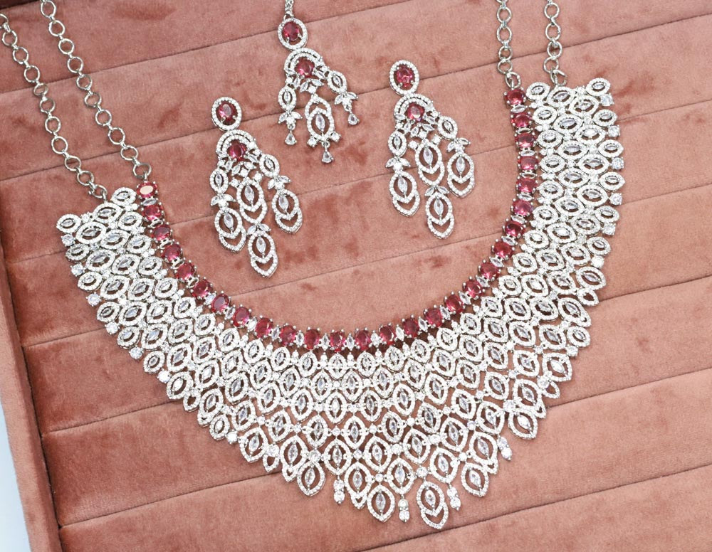 Anisa AD Necklace Set - AJEH Jewellery