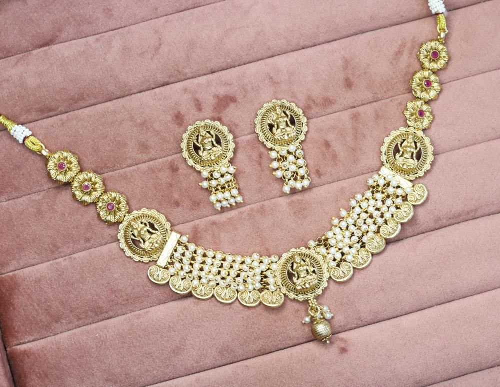 Marwa Temple Necklace Set - AJEH Jewellery