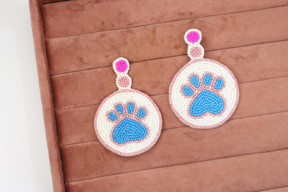 Paw Handbeaded Earrings - AJEH Jewellery