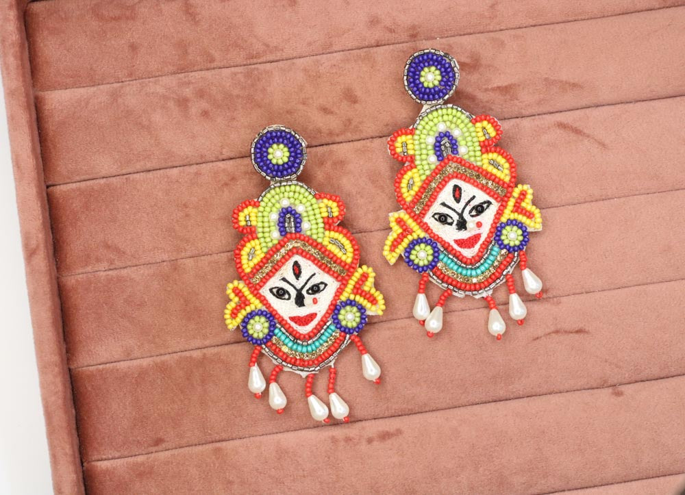 Durga Handbeaded Earrings - AJEH Jewellery