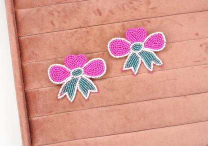 Bow Handbeaded Earrings - AJEH Jewellery