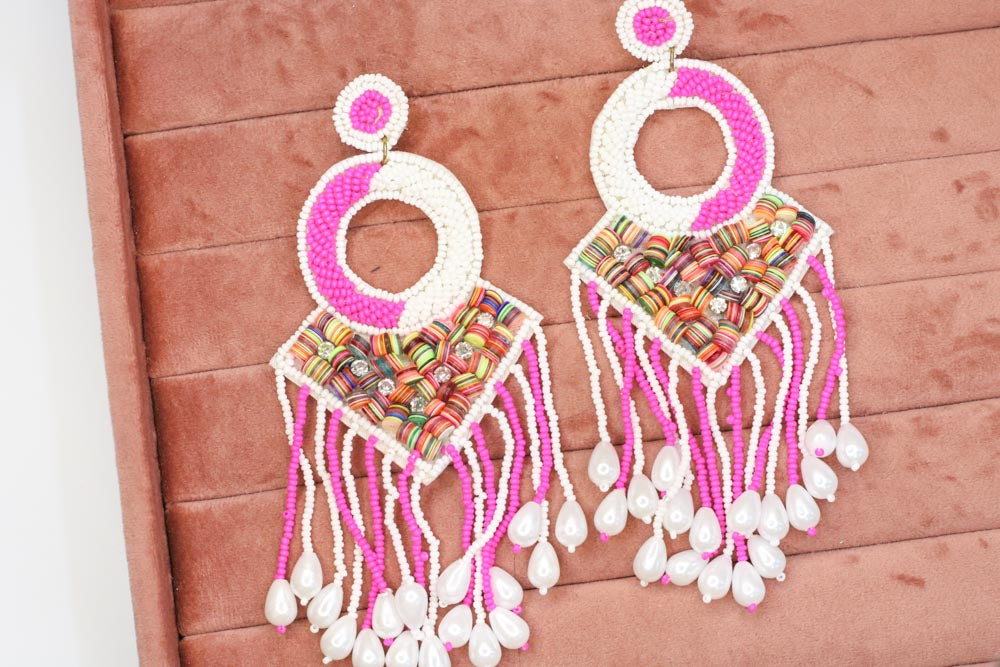 Cecilia Handbeaded Earrings - AJEH Jewellery