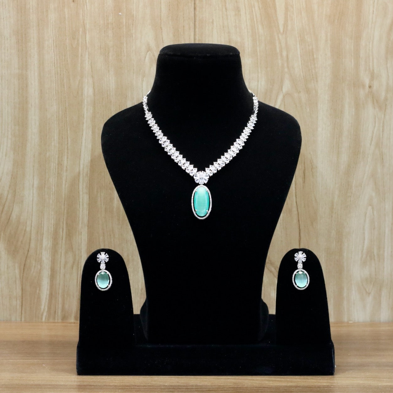 Zahra AD Necklace Set - AJEH Jewellery