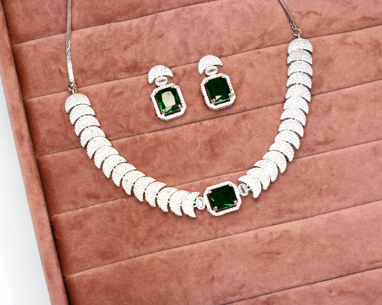 Sadah AD Necklace Set - AJEH Jewellery