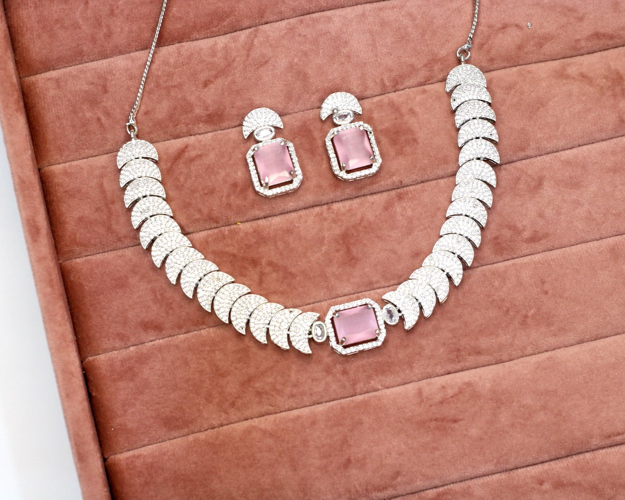 Sadah AD Necklace Set - AJEH Jewellery