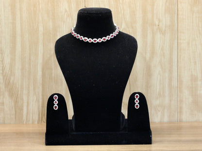 Laila AD Necklace Set - AJEH Jewellery