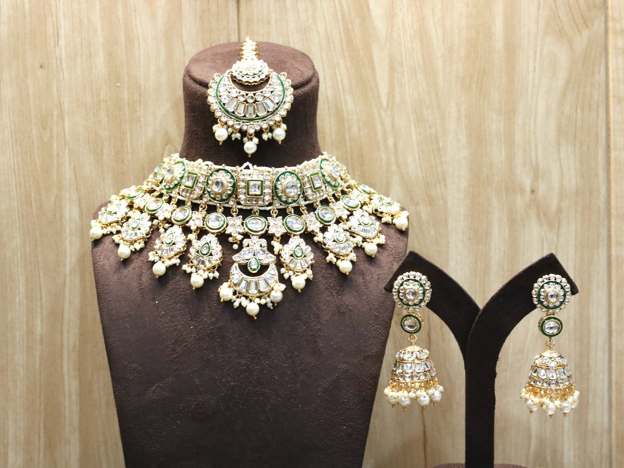 Benazir Kundan Necklace Set - AJEH Jewellery