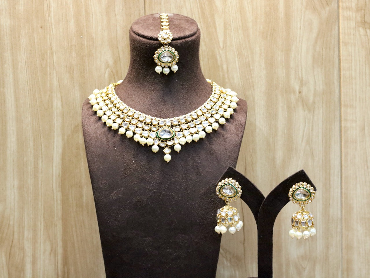 Daneen Kundan Necklace Set - AJEH Jewellery