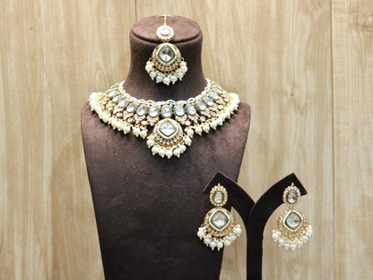 Fida Kundan Necklace Set - AJEH Jewellery