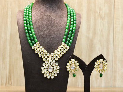 Intisar Kundan Necklace Set - AJEH Jewellery