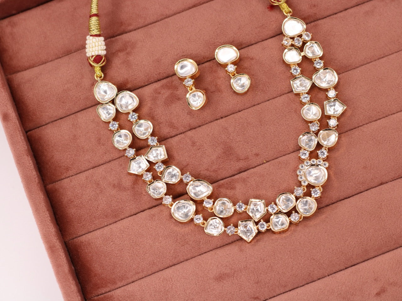 Dariya Kundan Necklace Set - AJEH Jewellery