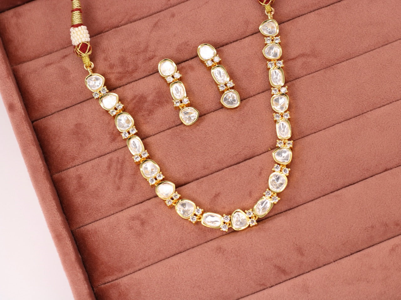 Irsa Kundan Necklace Set - AJEH Jewellery