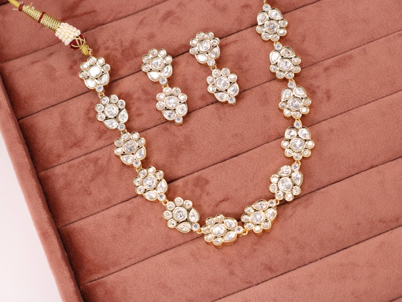 Jumana Kundan Necklace Set - AJEH Jewellery