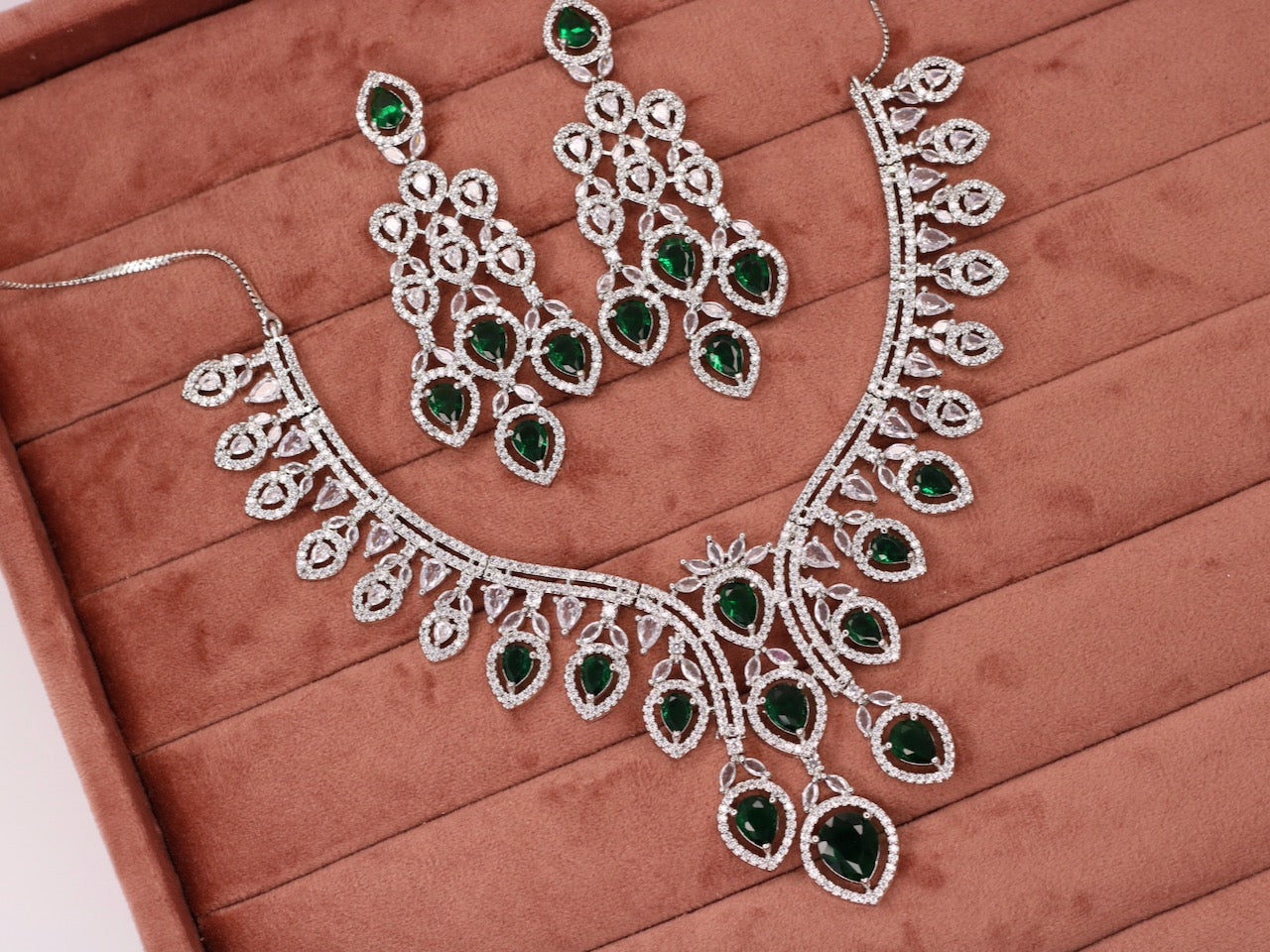 Madiha AD Necklace Set - AJEH Jewellery