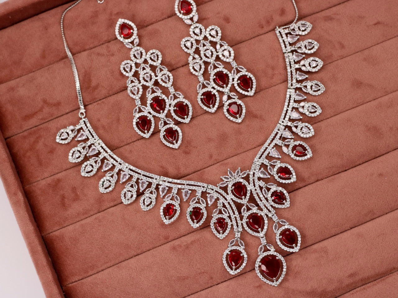 Madiha AD Necklace Set - AJEH Jewellery