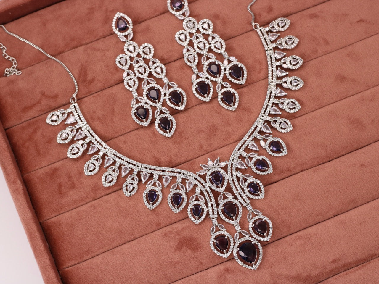 Madiha AD Necklace Set - AJEH Jewellery