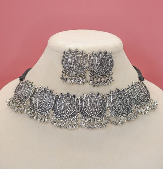Kamal Oxidised Necklace Set - AJEH Jewellery