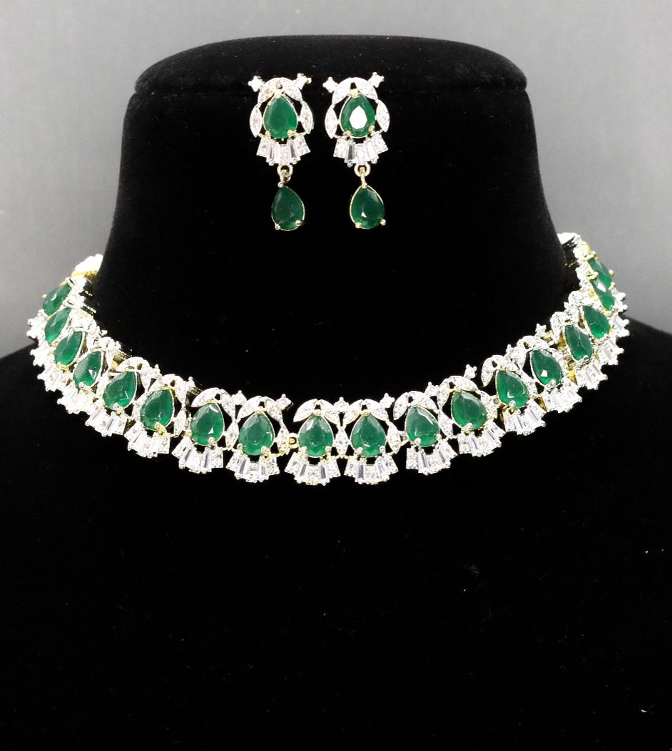 Lavanya AD Necklace Set - AJEH Jewellery