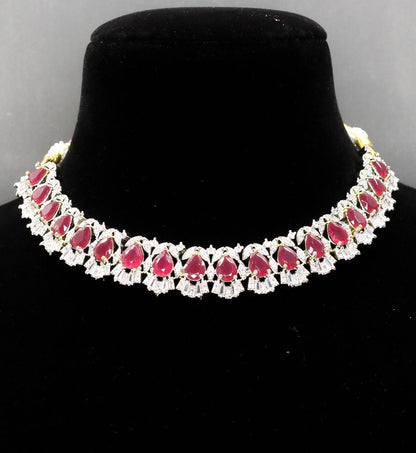 Lavanya AD Necklace Set - AJEH Jewellery