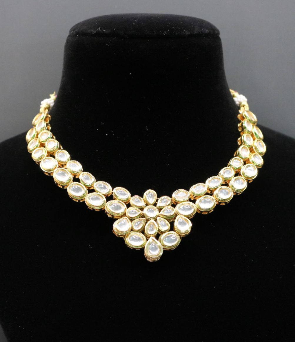 Lihaaz Kundan Necklace Set - AJEH Jewellery