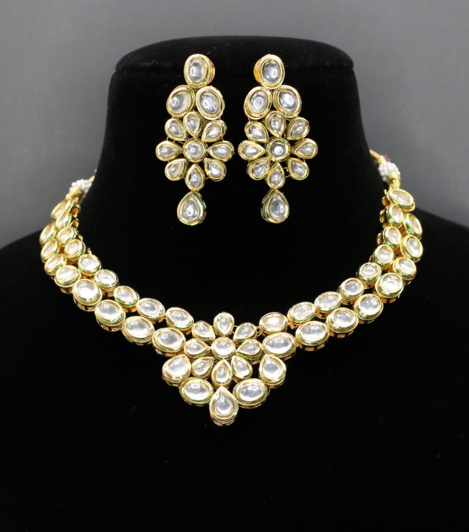 Lihaaz Kundan Necklace Set - AJEH Jewellery