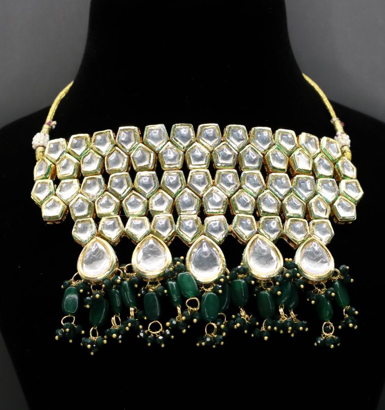 Mahroom Kundan Necklace Set - AJEH Jewellery