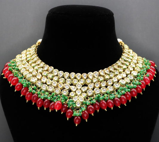 Mallika Kundan Necklace Set - AJEH Jewellery
