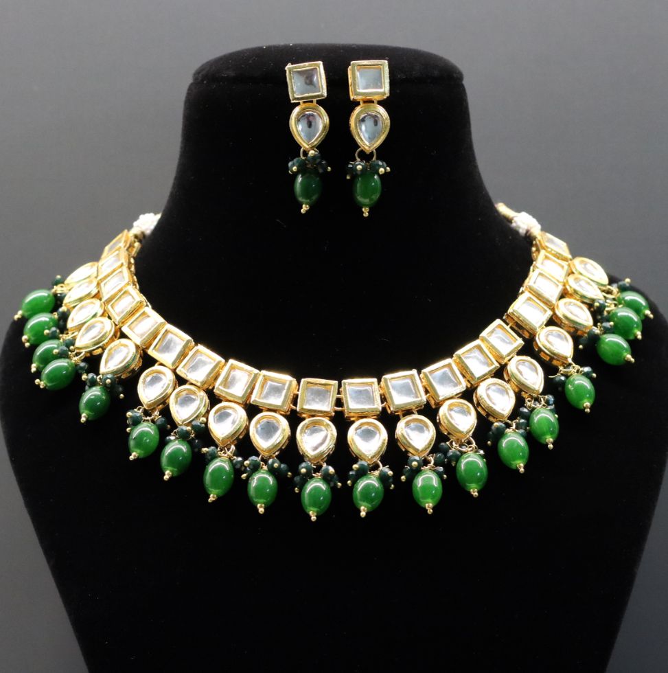 Ruhaniyat Kundan Necklace Set - AJEH Jewellery