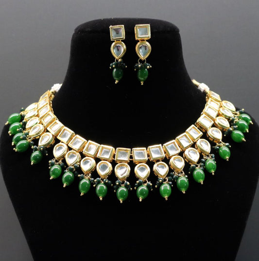 Ruhaniyat Kundan Necklace Set - AJEH Jewellery