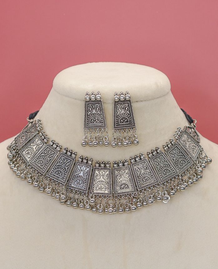 Sareena Oxidised Choker Set - AJEH Jewellery