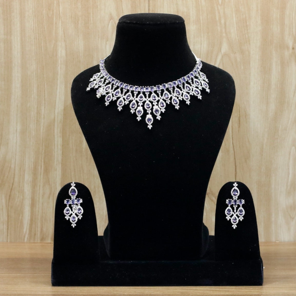 Rawiya AD Necklace Set - AJEH Jewellery